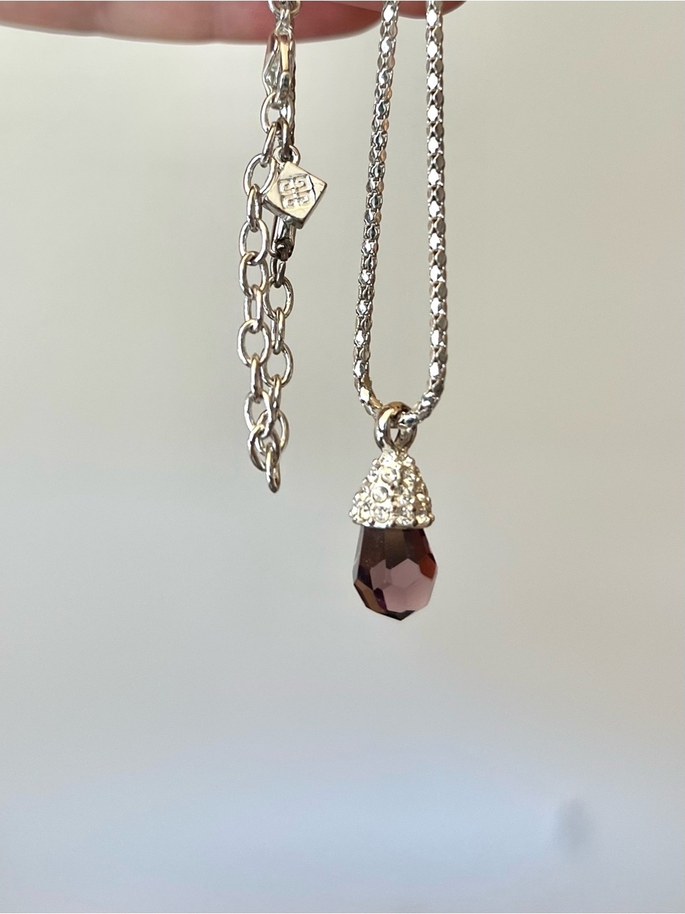 GIVENCHY Purple crystal pendant necklace